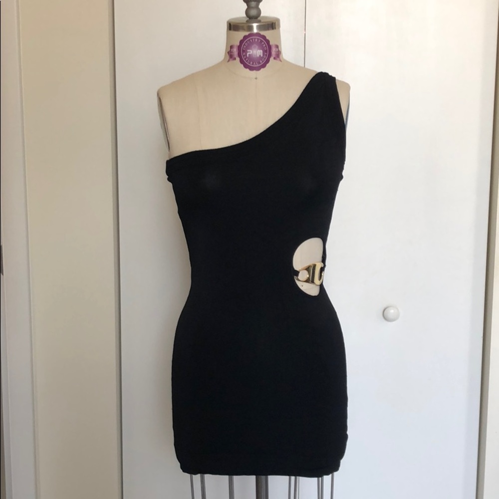 Bebe One shoulder Black Mini Dress